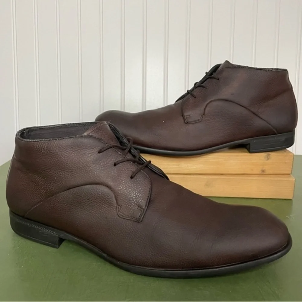 John Varvatos Classic 3-Eyelet Low Boots/Oxfords in Brown Leather